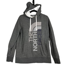The North Face Sweatshirt Women's Gray Hooded Activewear Long Sleeve Large
