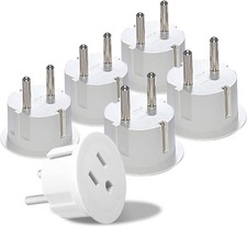 USA to Europe Plug Adapter Type E F Schuko Travel Adapter 6 Pack Dual Voltage EU