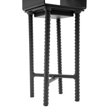 U-Shaped Carbon Steel Post Base Holder for Concrete Foundations - Black