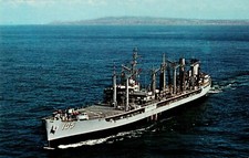 Postcard USS Mispillion AO-105 Fleet Oil Tanker