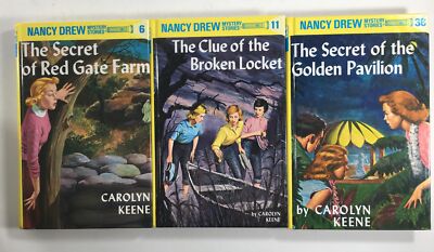 Lot of 3 Nancy Drew Mystery Stories By Carolyn Keene 6,11,36