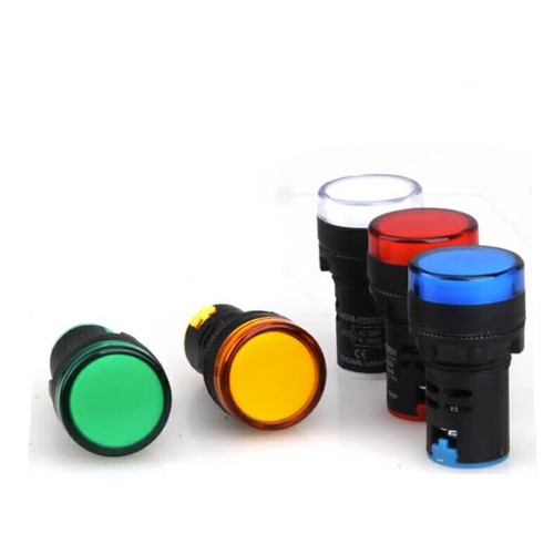 Green White Blue Red Yellow LED Power Indicator Signal Light 12VDC 20mm Diameter