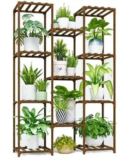 Bamworld Plant Stand Indoor Outdoor Tall Plants Shelf for Multiple Plants Pot...
