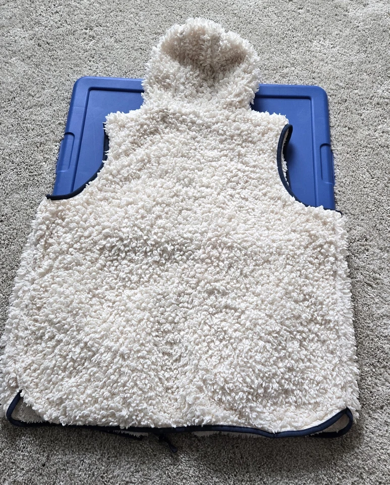 Original Waterproof Vintage Ivory Hooded Vest with Zipper - XL - Image 2 of 4