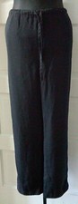 LIZ CLAIBORNE LIZSPORT Black Drawstring Pull on Slacks Pants Trouser S