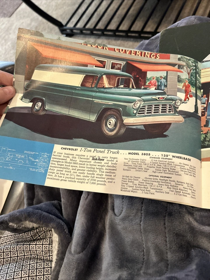 1955 CHEVROLET PANEL TRUCK & SEDAN DELIVERY SALES BROCHURE / ORIGINAL CATALOG - Image 4 of 4