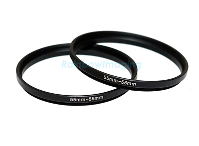 (2 Pcs) 55-55mm 55 mm Metal Step Spacer tube filter extension ring Adapter male