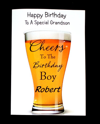 Personalised Handmade Birthday Card Grandson Son Brother Nephew Cousin ...