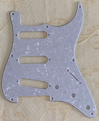 Pick Fits US Fender 57' 8 Screw Strat Style Guitar Pickguard,4 Ply White Pearl