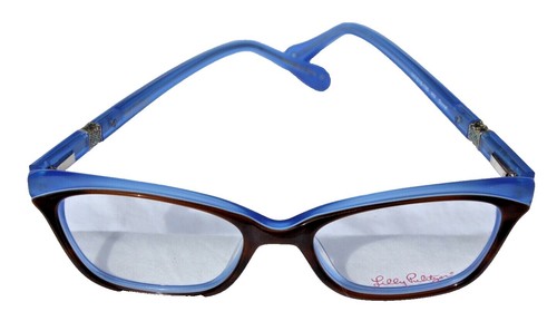 Lilly Pulitzer Brynn Tortoise & Blue Acrylic Oval Cat-Eye  display picture 1