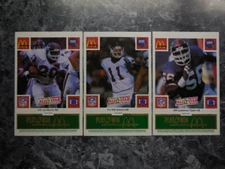 3  1986 new york giants mcdonalds cards lawrence taylor/phil simms/joe morris