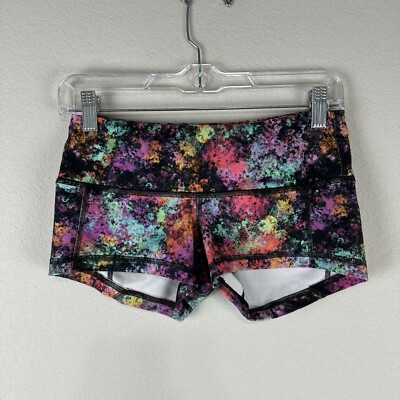 Fleo Multicolor Rainbow Dust 325 Athletic Athleisure Short Shorts Size Small