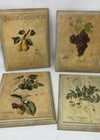 Kitchen Decor Wall Art Set of 4 Fruit Grape Lemon Plaques Wood Garden Ridge New