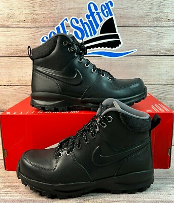 NIKE MANOA LEATHER SE **BLACK GUNSMOKE** DC8892-001 SIZE 7.5 NEW IN BOX NO LID