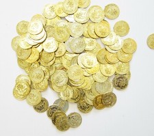 50 PLASTIC GOLD COINS PIRATE TREASURE CHEST PLAY MONEY BIRTHDAY PARTY FAVORS