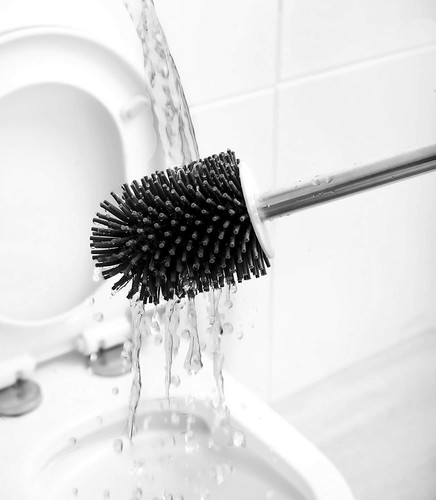 Toilet Brush Soft TPR Silicone Bristle Clean Holder Set with Wall Mount Included - Picture 6 of 35