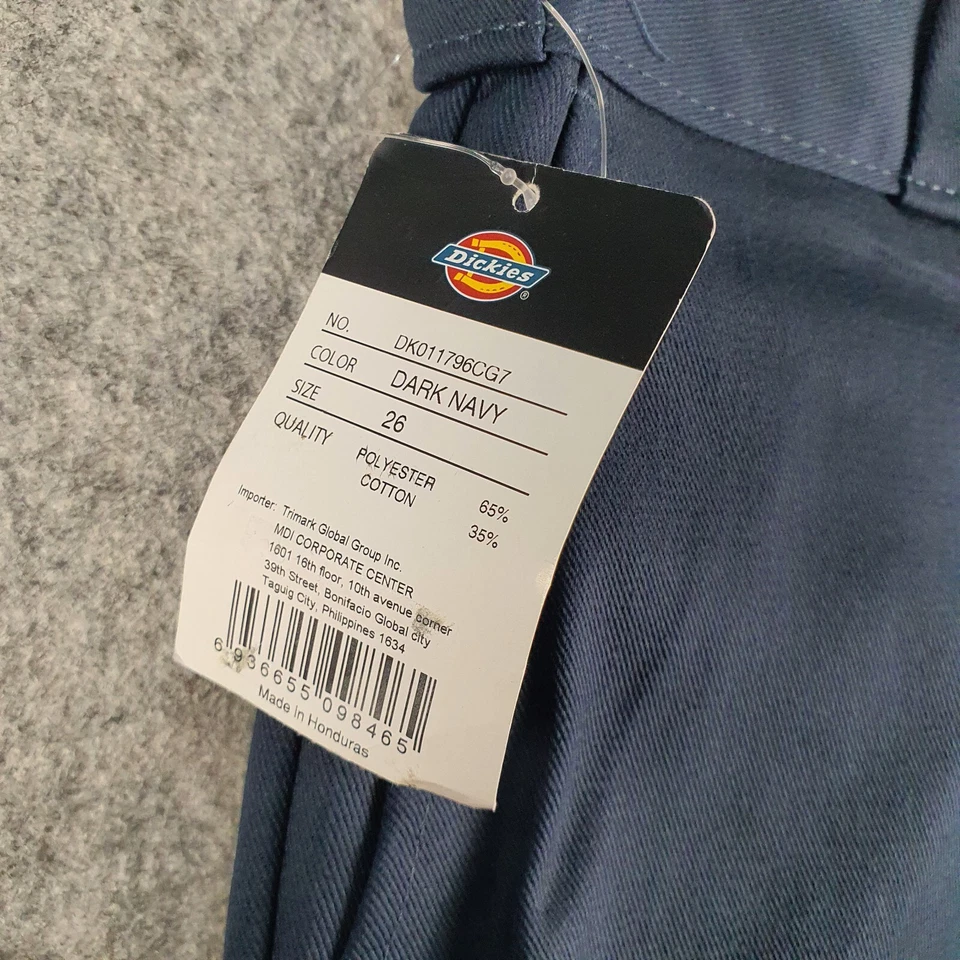 Pantalones Cortos Dickies Para Mujer W26/6 Azul Marino Sarga Trabajo Calce Suelto NUEVO 9023 Foto 3 de 4