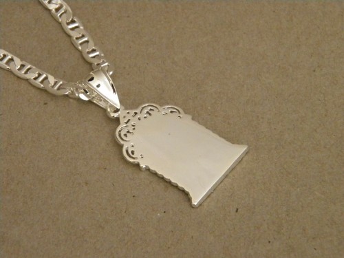 Lady's Silver Plated Santa Barbara CZ Charm & Mariner Chain 20in Long 4mm Wide - Picture 2 of 4