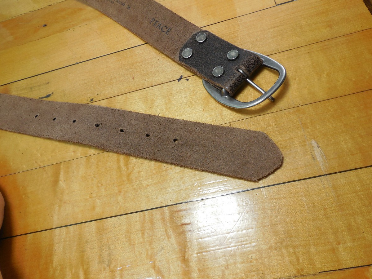 Ceinture En Cuir Brun Velvet Messiah - Taille 36 - Fabriquée Aux USA - Occasion TB