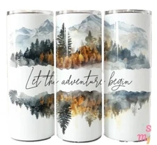Let The Adventure Begin Hiking Forest Mountain 20oz Tumbler Insulated Travel Mug