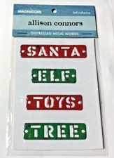 Creative Imaginations 3 X 5" DISTRESSED METAL WORD STICKERS CHRISTMAS SANTA *