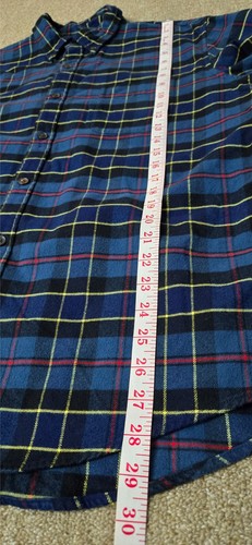 Camisa Lands End Franela Abotonada Azul A Cuadros Talla L/16-16.5 Ajuste Tradicional - Imagen 14 de 14