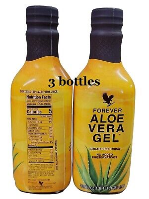 3 bottles FOREVER LIVING ALOE VERA GEL STABILIZED (1 L each 3 bottles FOREVER LIVING ALOE VERA GEL STABILIZED (1 L each