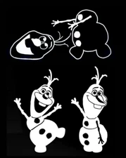 Frozen Olaf the Snowman lost his head White Vinyl Car Truck Windows Decal laptop