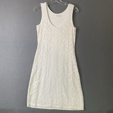 Calvin Klein Dress White Lace Floral Size 6 Sleeveless Shift Coastal Cowgirl