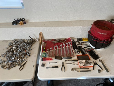 #ad Huge Tool Lot Husky Craftsman Tool Lot Ratchets Wrench amp; Driver Sockets Bag $109.99