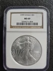 1999 Silver Eagle S$1 NGC MS-69