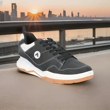 Airwalk Men’s Anchor Low Skate Sneakers, Size 8 Mens Skateboard  Shoe Black