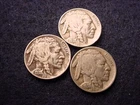 (3)1938-D BUFFALO NICKELS LAST YEAR OF BUFFALO NICKELS!!  #7