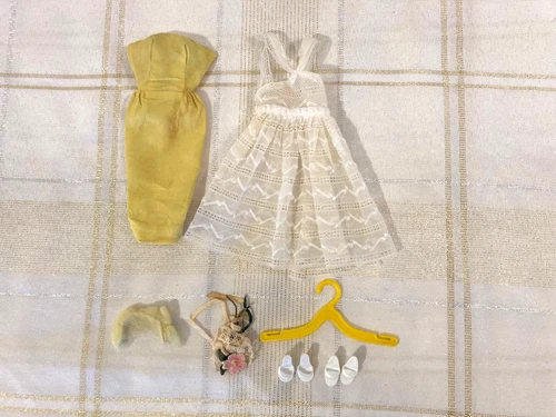 Vintage 1963 #987 Orange Blossom Barbie Outfit Dress With Accessories TLC