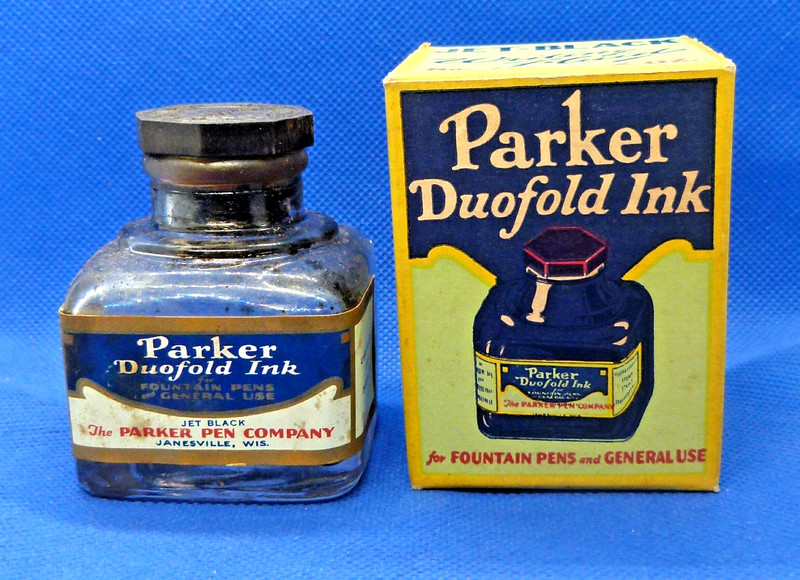 1920s Parker Duofold Ink Box & Bottle in Great Condition!