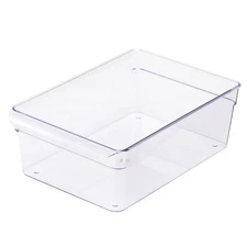 Large Fridge Bin 12x8x4 Inches Clear Plastic Food Storage Containers Organizer