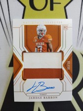 2025 National Treasures Jahdae Barron Rookie Dual Color Patch On Card Auto Gold