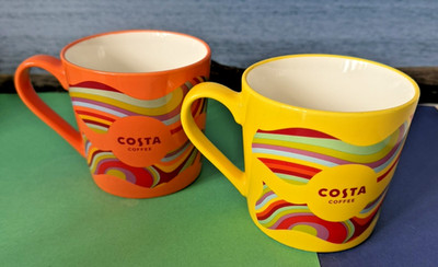 Costa Kaffee Sommer Wellen Tassen X2 Regenbogen Standardgröße eingestellt 2023 Z
