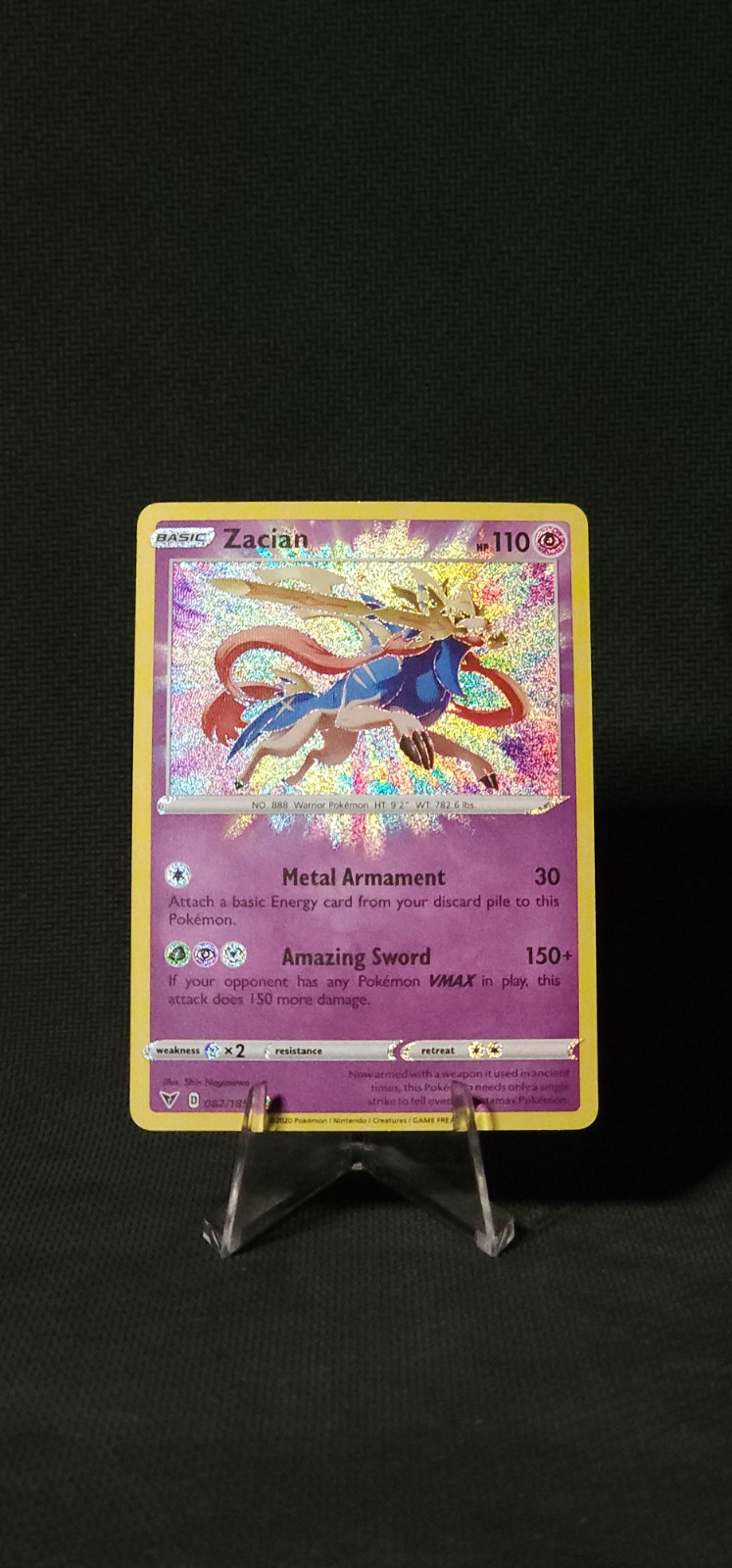 Pokemon Zacian 082/185 Swsh04: Vivid Voltage Holo NM