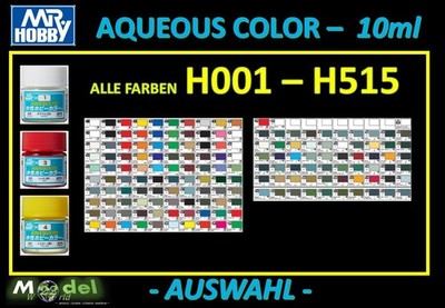MR. HOBBY H-FARBE H001 - H515 AQUEOUS COLOR (10 ML) ALLE FARBEN (329 EUR/l)