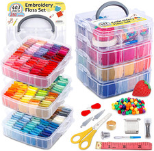 403 Pack Embroidery Floss Set, 250 Colors Cross Stitch Friendship Bracelet Threa