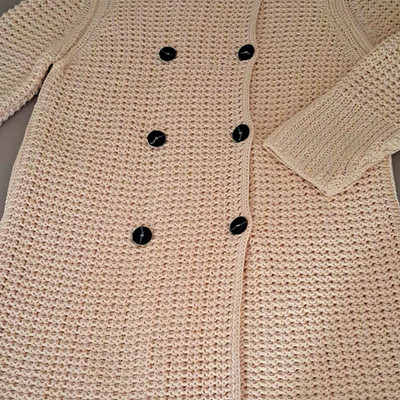Marc O'Polo Damen Strickmantel Gr. XL Beige  Grobstrick Baumwolle, Neuwertig!