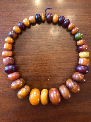 Amber Phenolic Resin Bakelite Vintage Beads Exceptional Rare Antique African