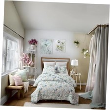 Size Quilt Bedding Set Reversible Floral Print Coverlet King Green Floral