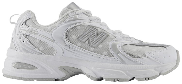 New Balance 530 White Silver Metallic Polka Dots U530HFW Available Now-image