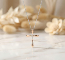 925Silver Cross Necklace Minimalist Christian Pendant Confirmation Necklace