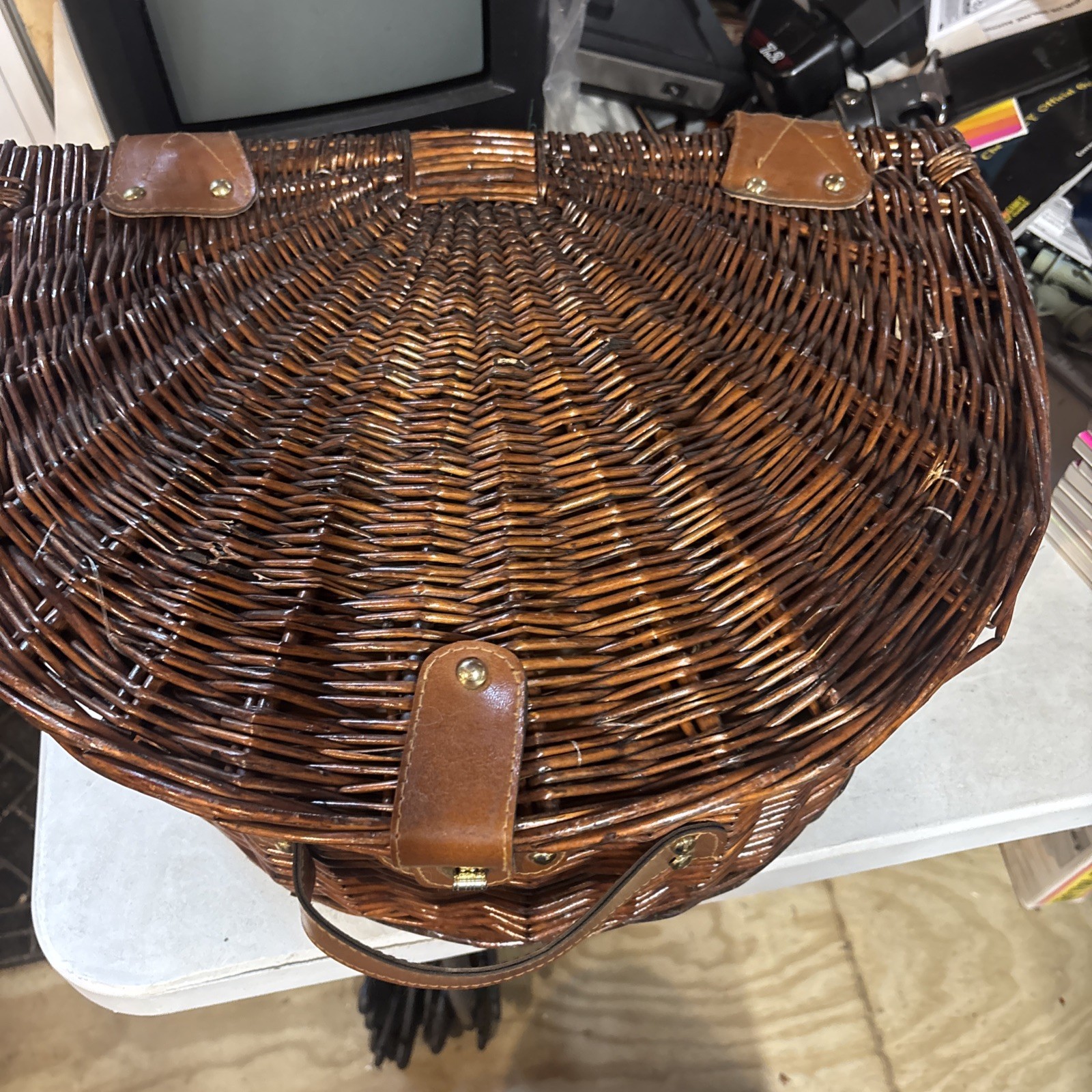 Picnic Time Rattan Bamboo Picnic Basket Plates, Glasses, Silverware Included