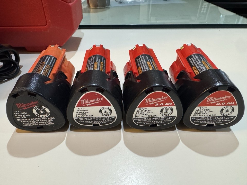 MILWAUKEE M12 48-59-2401 Charger BRAND NEW With CASE+ 5 DEAD BATTERIES ...