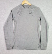 Stoic T Shirt Men's Small Long Sleeve Thermal Wool Blend Base Layer Crew Gray