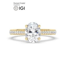 Oval Diamond Engagement Ring 14k Yellow Gold Labgrown 3.35 Ct Solitaire